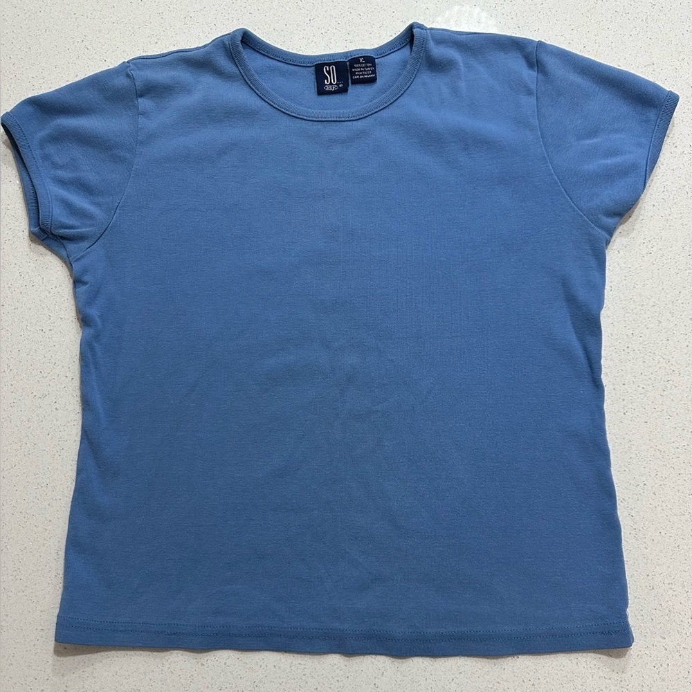 Y2K SO Juniors Short Sleeve Shirt- Size XL